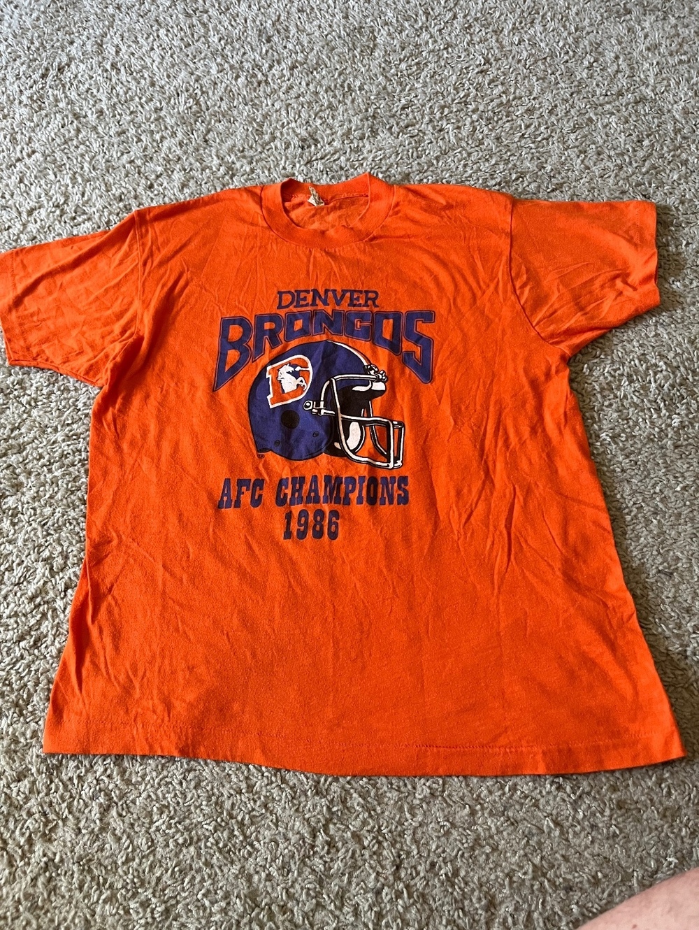 Screen Stars Denver Broncos VTG 1986 AFC Champions Orange Tee Youth XL